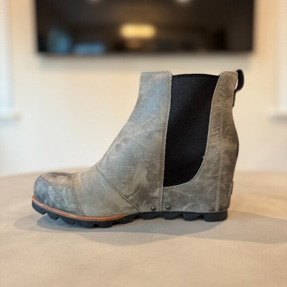 Sorel Lea Wedge Boot Women's size 9 Gray Leather - Picture 5 of 6